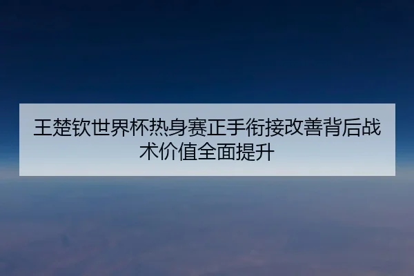 王楚钦世界杯热身赛正手衔接改善背后战术价值全面提升